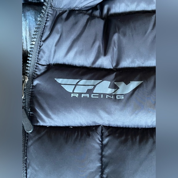 FLY racing down puffer jacket hooded black large - Picture 10 of 10